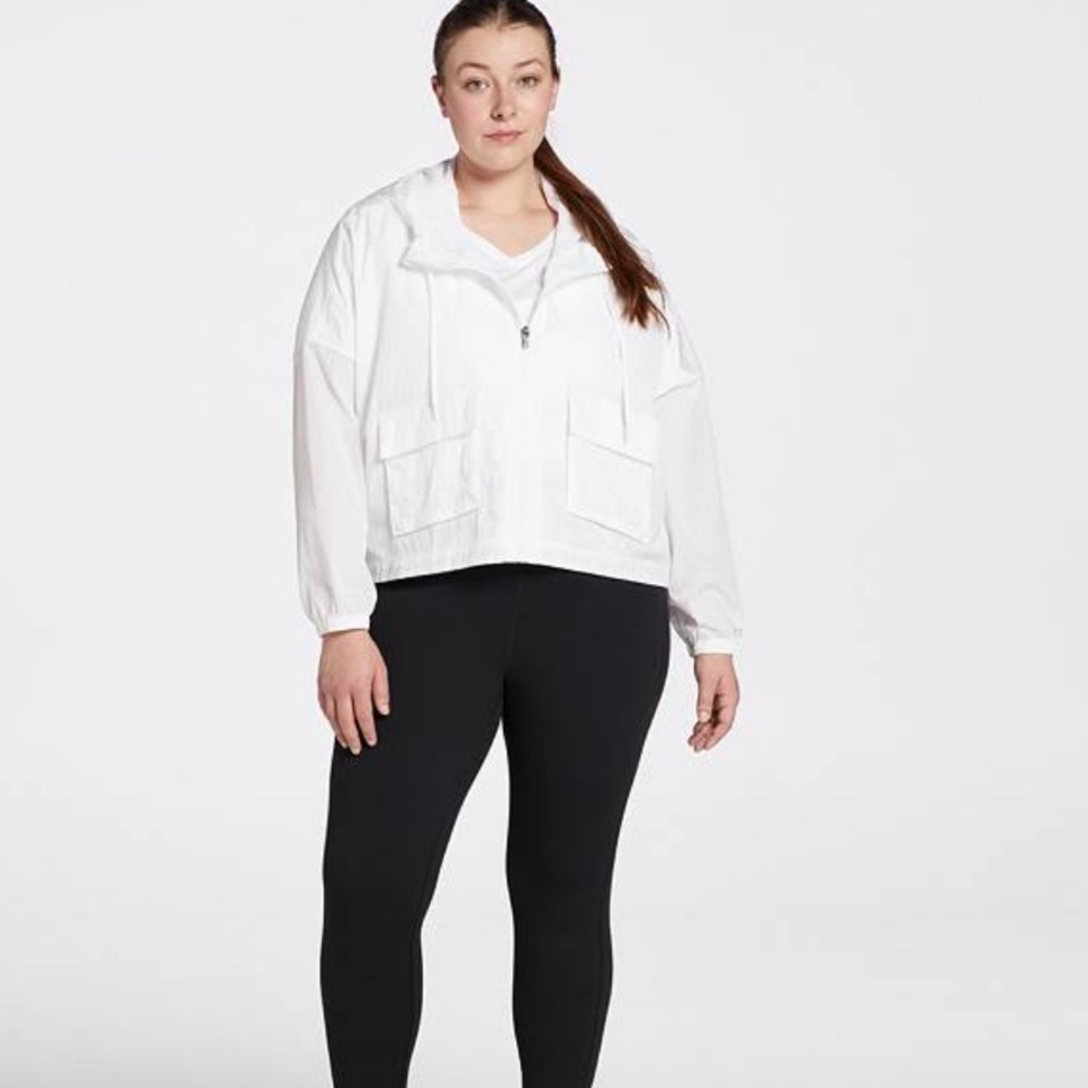 NWT DSG Woven Cropped White Athletic Jacket